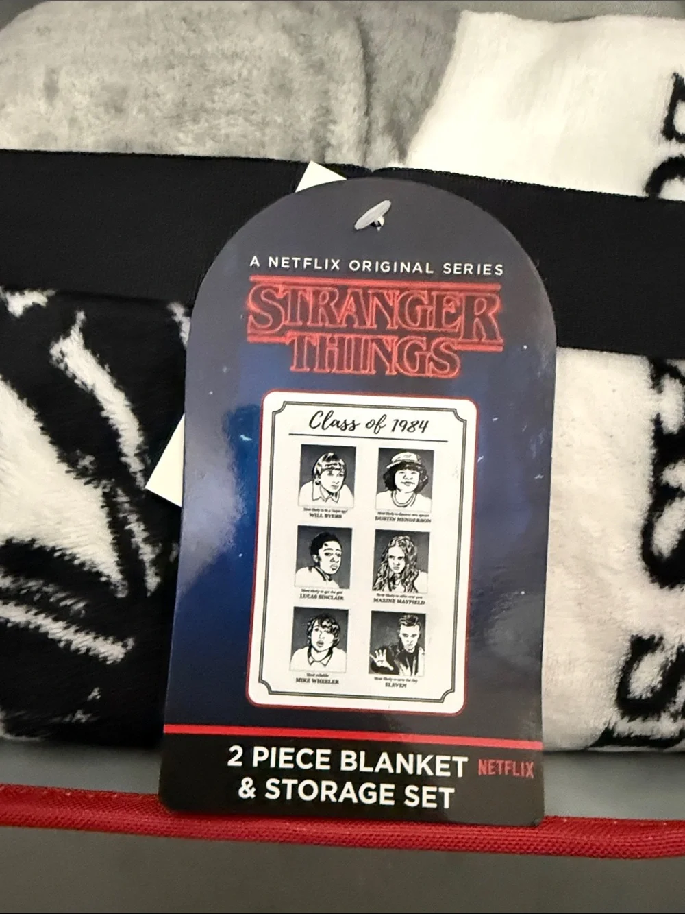 Netflix Stranger Things Class of 1984 Black and Red Throw Blanket